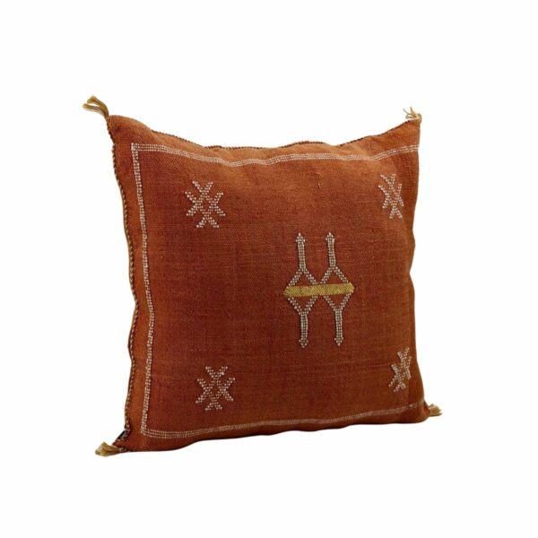 Orange Pillows silk All sizes ,Pillow Cactus Silk, Orange Lumbar Cushion Handmade Silk Decorative Pillow, Moroccan Sabra Decorative Cushion