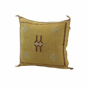 Yellow Pillows silk All sizes , Sabra Cactus Pillow Silk, Lumbar Cushion Handmade Silk Decorative Pillow, Moroccan Sabra Decorative Cushion