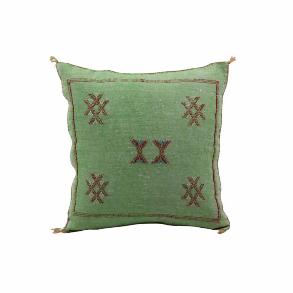 Green Pillows silk - Moroccan Cactus Silk pillow - pillow Cactus Silk - Throw pillow case, Lumbar Cushion - Decorative pillow cover