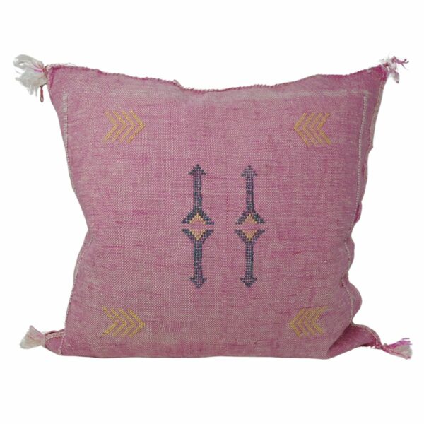 Pink Pillow silk All sizes ,Pillow Cactus Silk, Moroccan Lumbar Cushion Handmade Silk Decorative Pillow, Moroccan Sabra Decorative Cushion