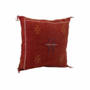 Light Red Pillows silk All sizes, Pillow Cactus Silk, Lumbar Cushion Handmade Silk Decorative Pillow, Moroccan Sabra Decorative Cushion